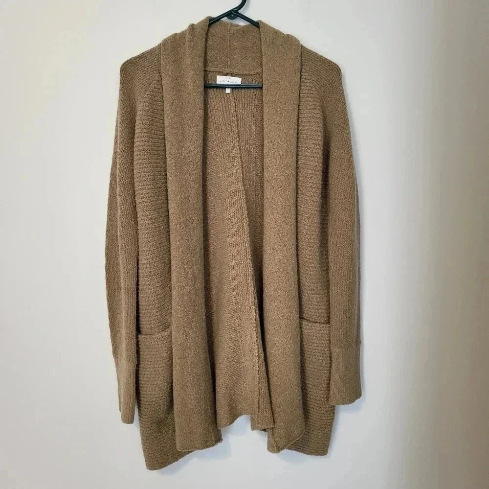 LUCKY BRAND Open Front Ribbed Front Pockets Cardigan Wool Blend(XS)